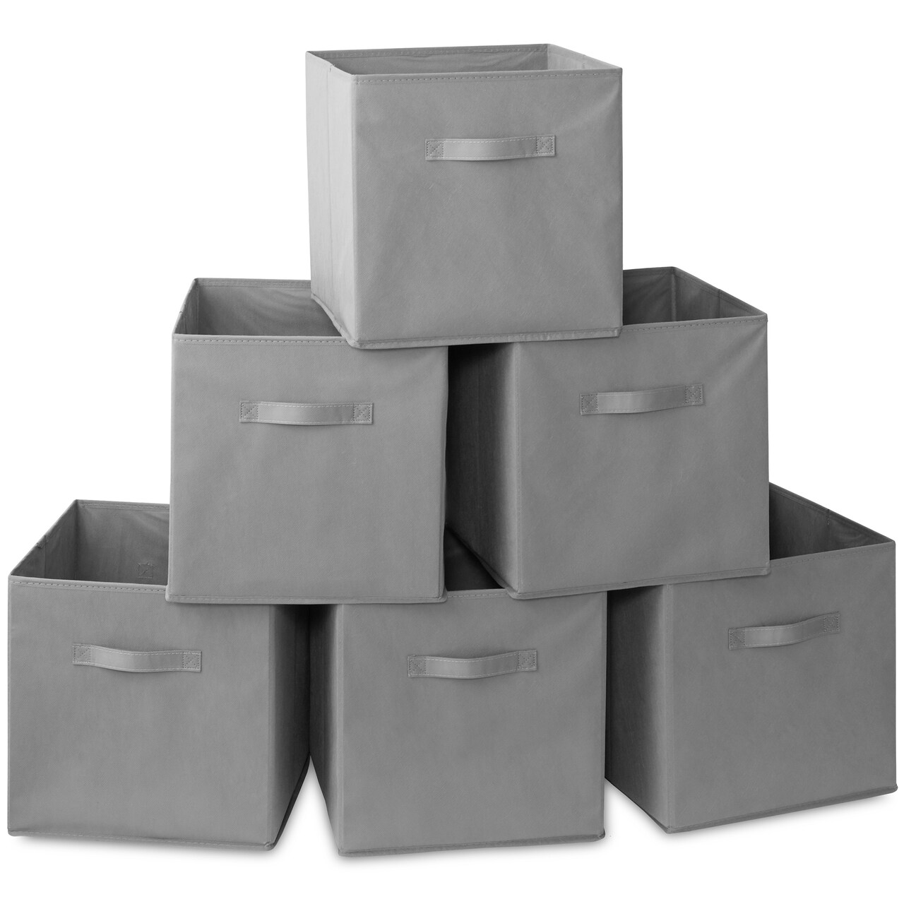 Casafield Set of 6 Collapsible Fabric Cube Storage Bins - Foldable Cloth Baskets for Shelves, Cubby Organizers & More